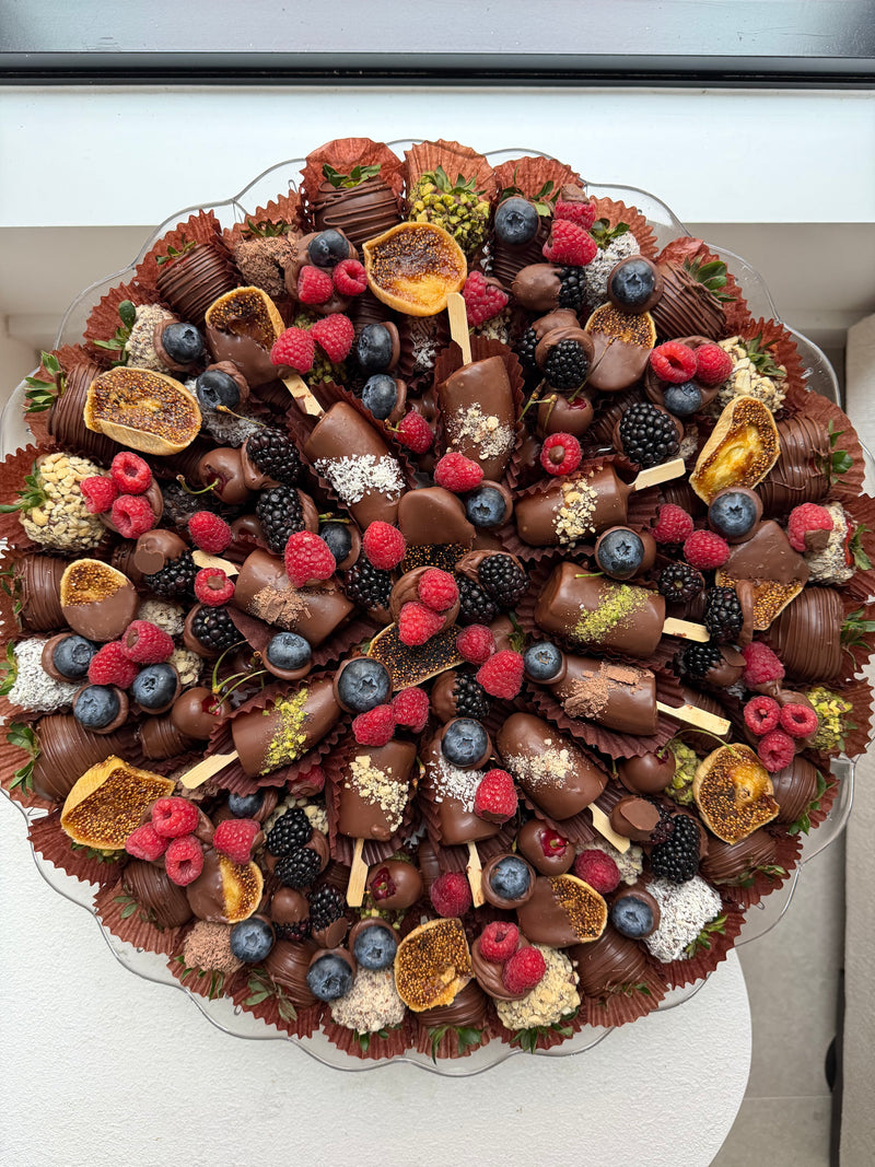 Choc Dipped Fruit Platter (Served on a reusable plastic tray)